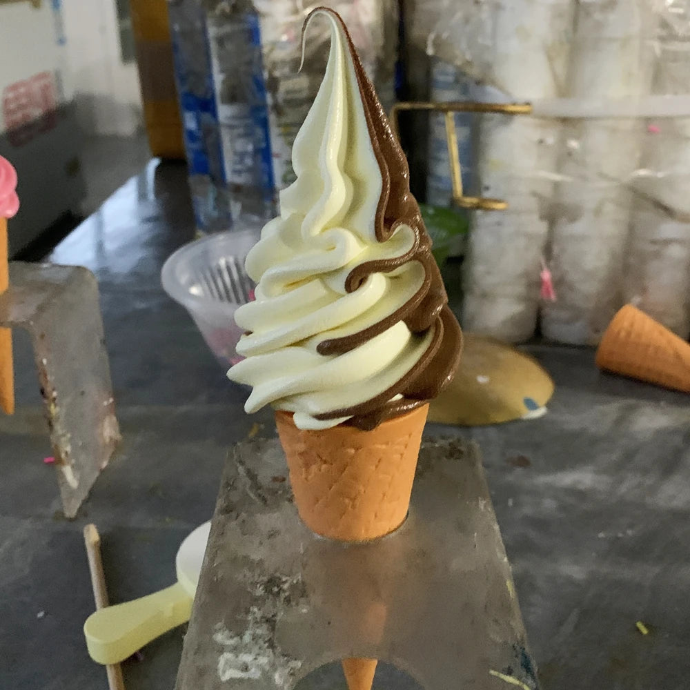 Realistic Faux Ice Cream Cone – Simulation Waffle Cone Prop for Display, Decor & Content Creation