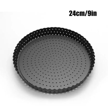 Perforated Non-Stick Pizza & Cake Pan – Carbon Steel Baking Tray (5"/8"/9")
