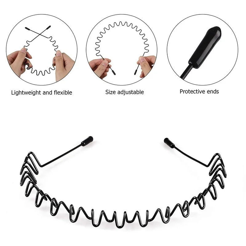 Men's Metal Headband for Sports Grooming and Everyday Wear