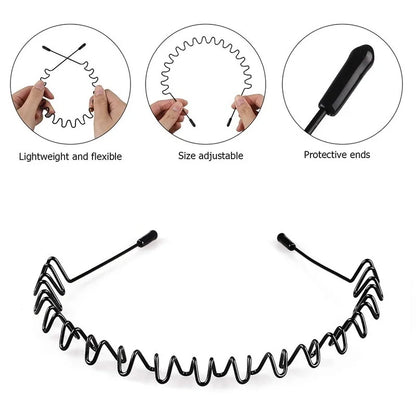 Men's Metal Headband for Sports Grooming and Everyday Wear