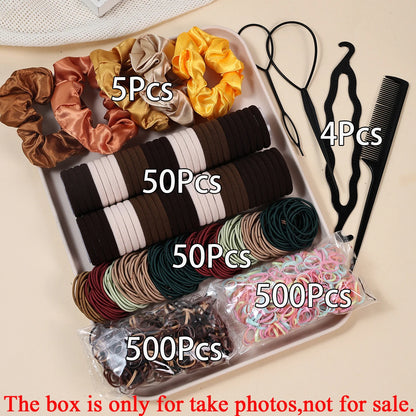 Women's Hair Accessories Set | 1109pcs Scrunchies, Rubber Bands, Hair Ties & Headbands