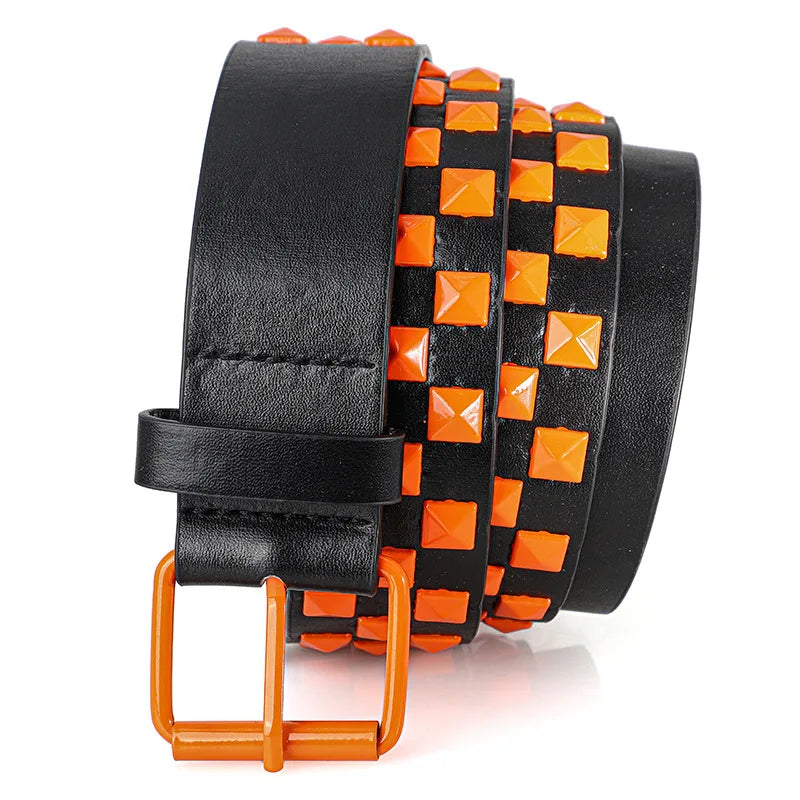 Unisex Rivet Belt – Punk Rock Y2K Dopamine Style | Men & Women