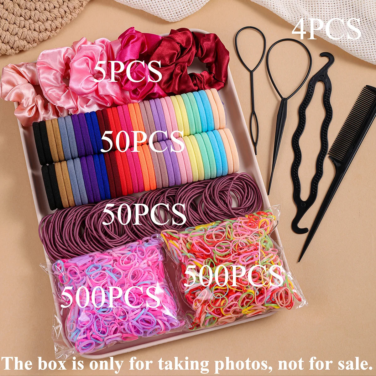 Women's Hair Accessories Set | 1109pcs Scrunchies, Rubber Bands, Hair Ties & Headbands