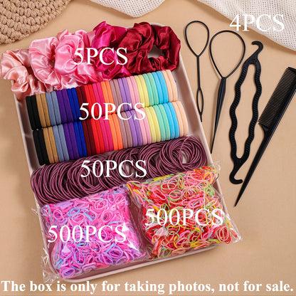 Women's Hair Accessories Set | 1109pcs Scrunchies, Rubber Bands, Hair Ties & Headbands