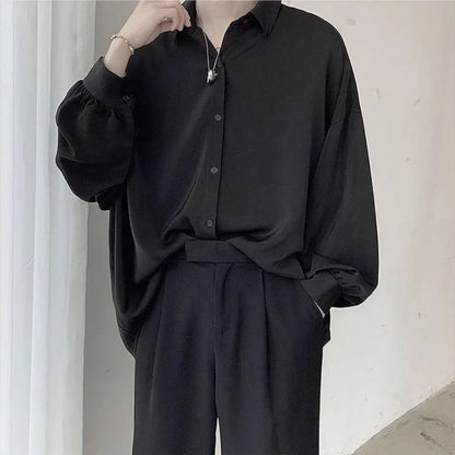 King Billion Men's Korean-Style Oversized Shirt – Loose Fit, Harajuku Casual | M–XXL