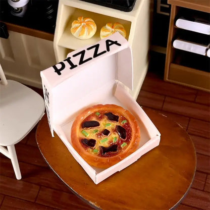 Cute Miniature Pizza Dollhouse Toy Set | 6–10pcs 1/12 Scale Kitchen Food Model for Kids & Collectors