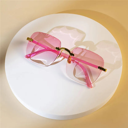 Women's Square Rimless Sunglasses | 4pcs Luxury Designer Summer UV400 Shades for Women & Men