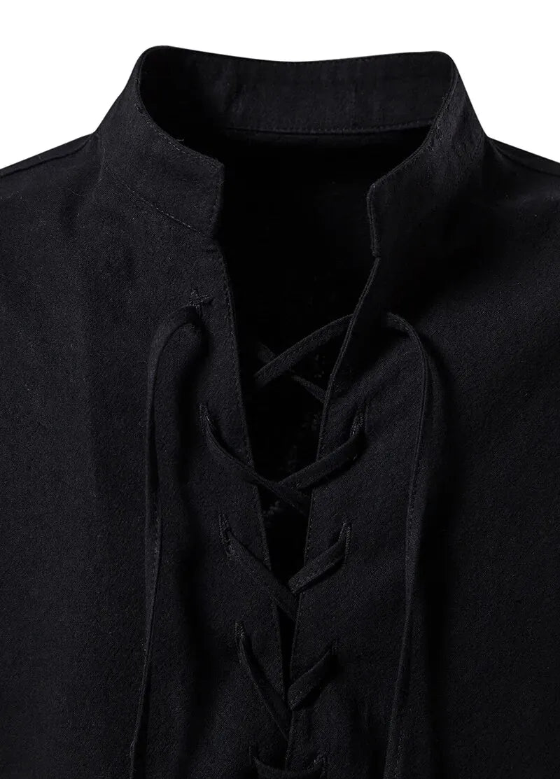 King Billion Men's Cotton Linen Shirt – Casual Long Sleeve V-Neck | S–XXXL