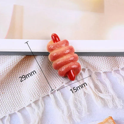 Hand-Painted Mini Pizza & Hamburger Resin Appliques | 10pcs Flat Back Miniature Food Decorations for DIY Crafts