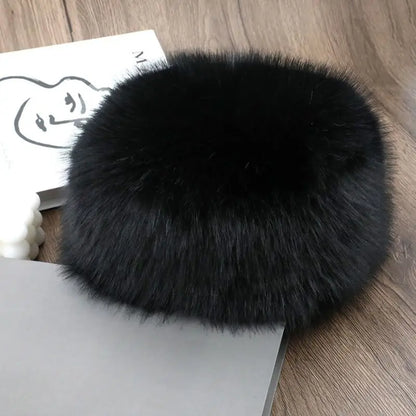Women's Fluffy Faux Fur Winter Hat – Warm Windproof Bucket & Bomber Cap