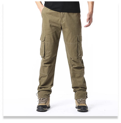Men's Large Pocket Loose Overalls | Outdoor Sports Jogging Tactical Pants with Elastic Waist
