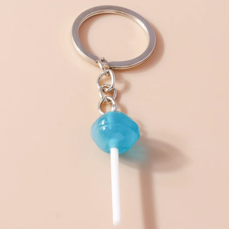 3D Simulation Food Keychain – Cute Resin Lollipop, Donut & Snack Key Ring Charms