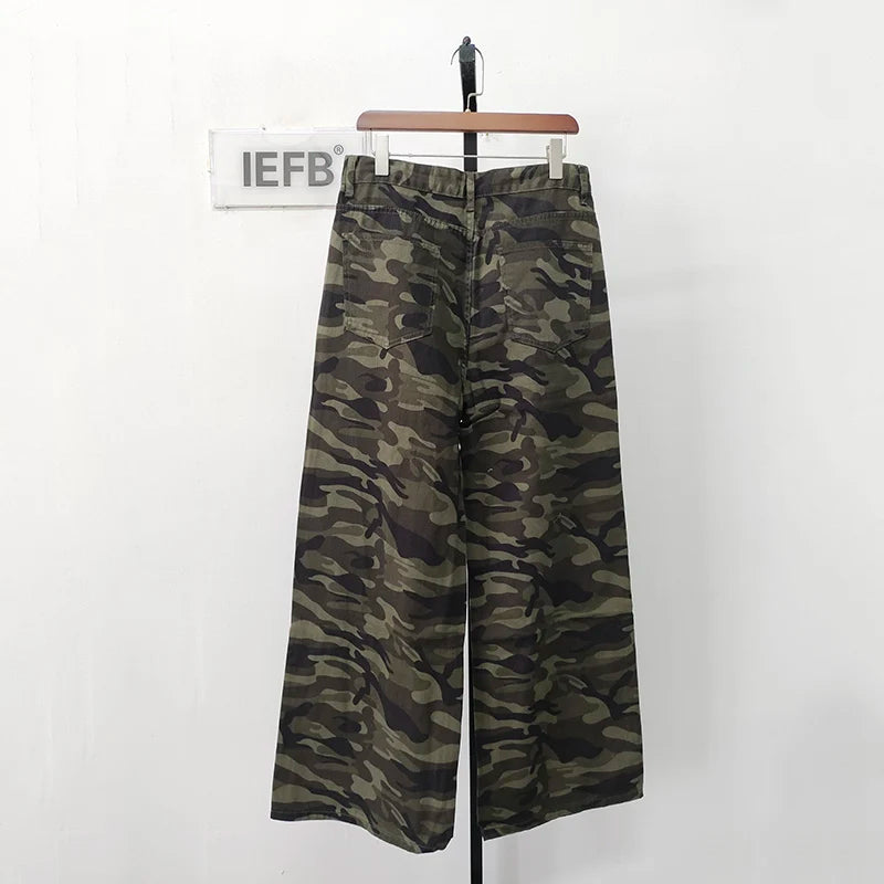 Vintage Wide-Leg Jeans – Men's Camo & Washed Denim