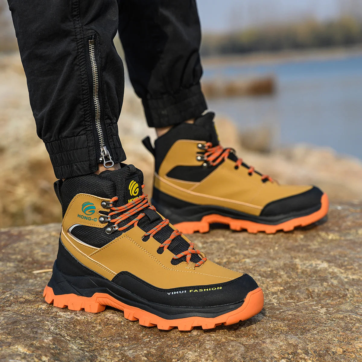 Steel Toe Cap Leather Work Safety Boots for Men