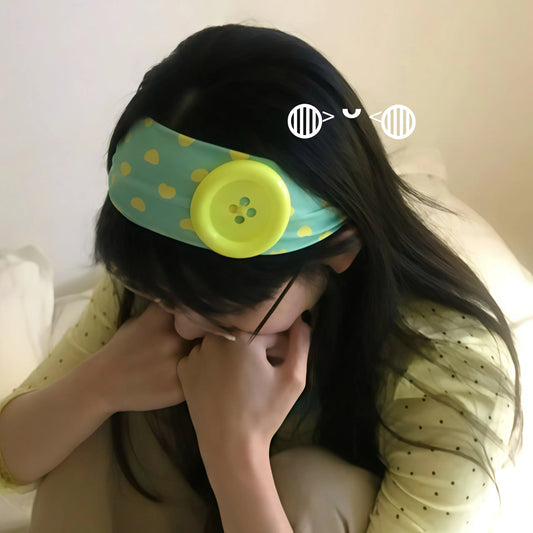 Vintage Polka Dot Button Headband for Women