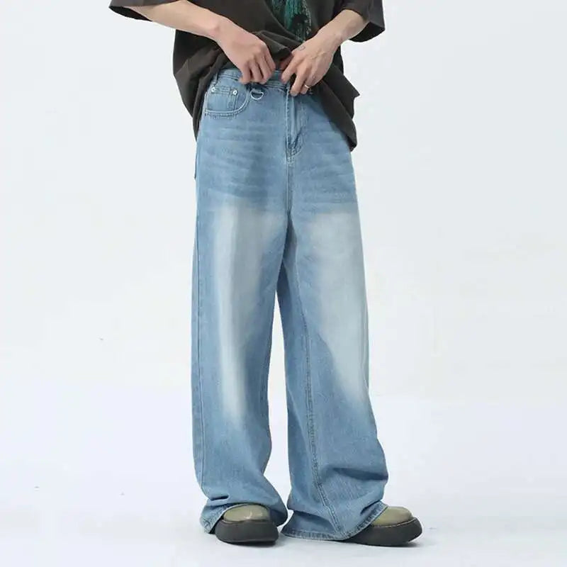Vintage Wide-Leg Jeans – Men's Camo & Washed Denim
