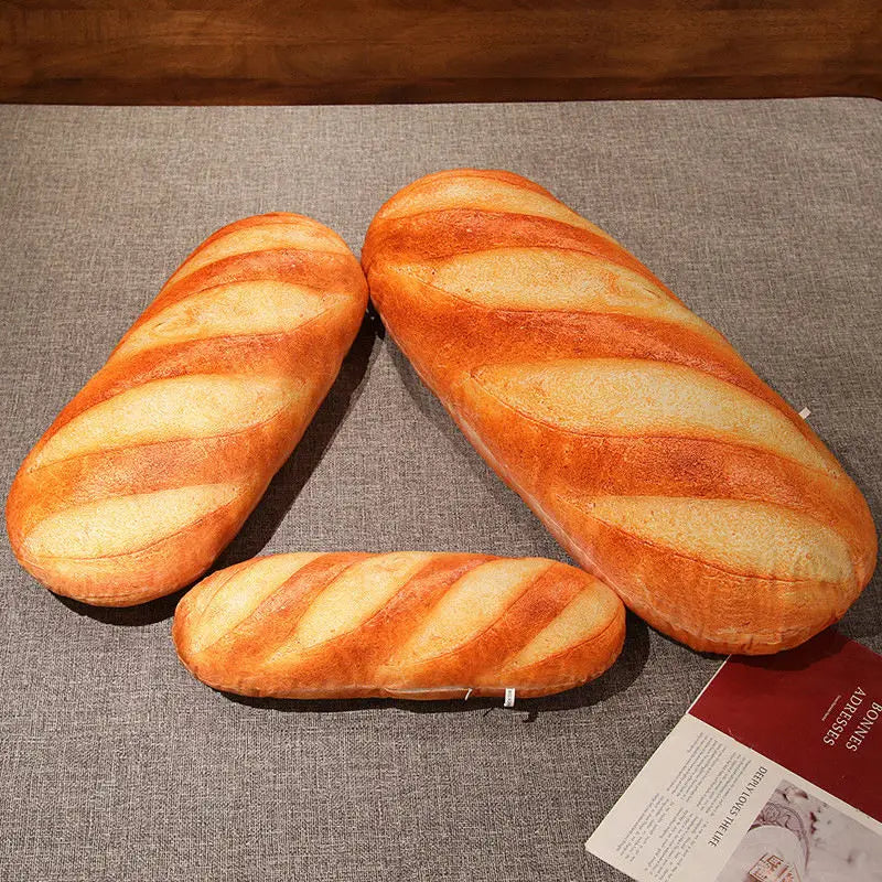 French Bread Plush Pillow | Stuffed Food Plushie Sleeping Companion & Party Prop