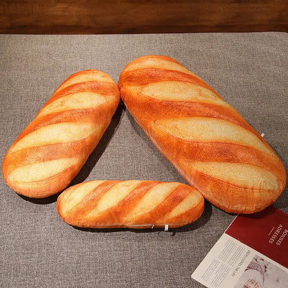 French Bread Plush Pillow | Stuffed Food Plushie Sleeping Companion & Party Prop