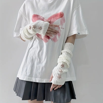 Star Fingerless Gloves – Knit Accessory Gloves for Women