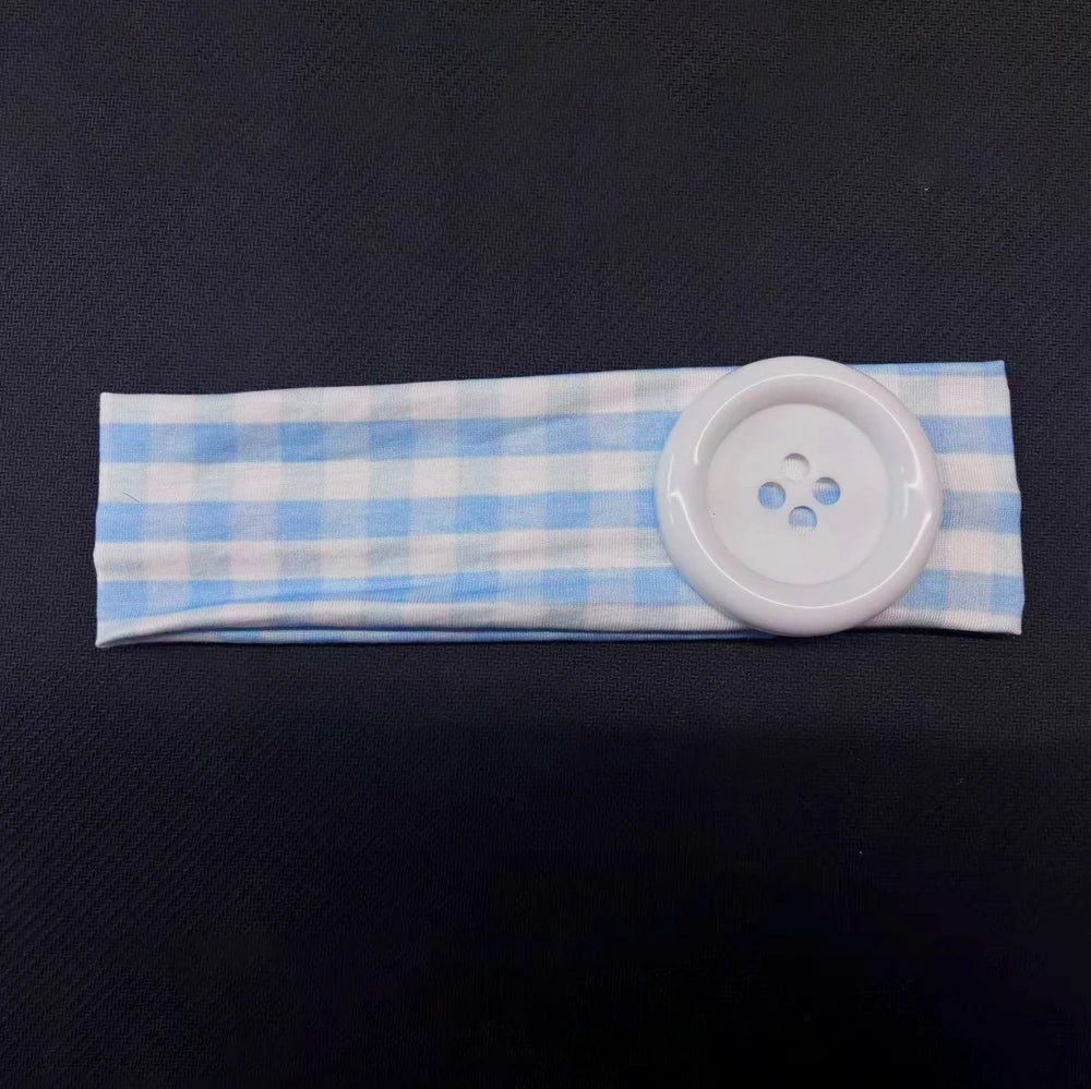 Vintage Polka Dot Button Headband for Women