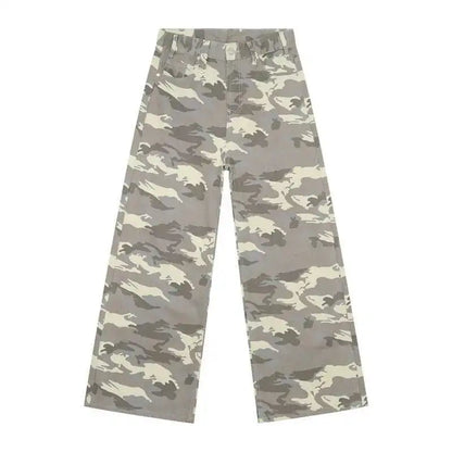 Vintage Wide-Leg Jeans – Men's Camo & Washed Denim