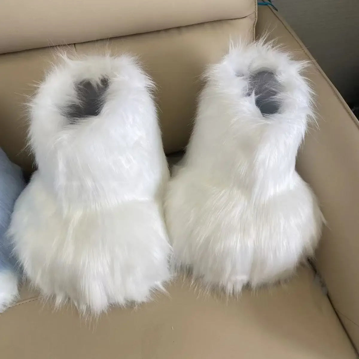 Fluffy Fursuit Paw Shoes Cosplay Animal Boots for Halloween and Conventions
