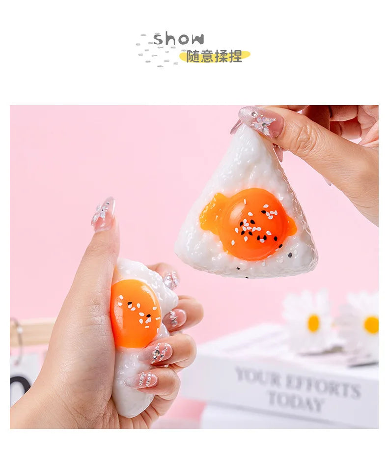 Egg Yolk Squishy Stress Ball – Kawaii Silicone Fidget Sensory Toy