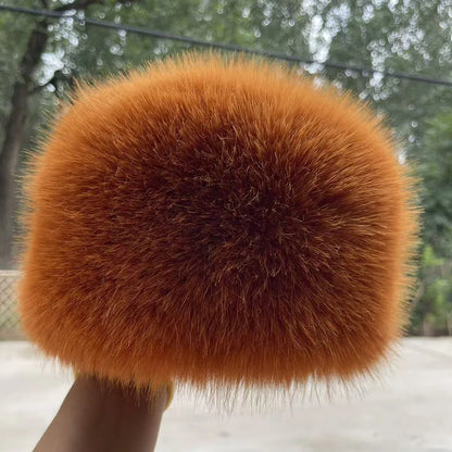 Women's Fluffy Faux Fur Winter Hat – Warm Windproof Bucket & Bomber Cap