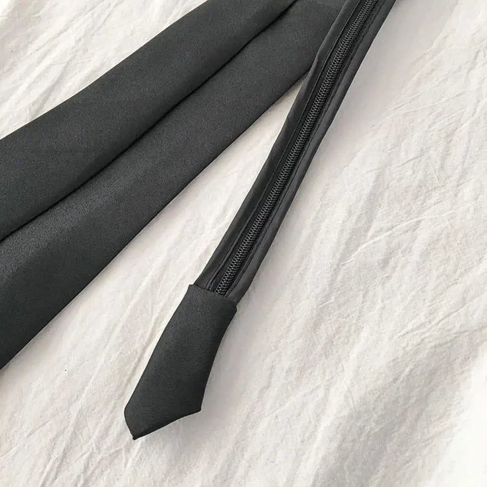 Unisex Retro Slim Neck Tie | Silky Narrow Bow Tie for Women & Men in Korean Elegant Style