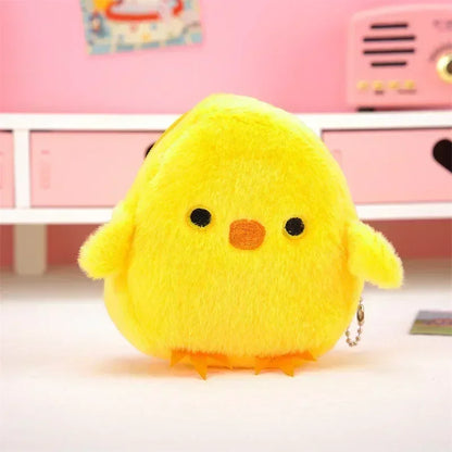 Plush Cartoon Animal Coin Purse with Zipper