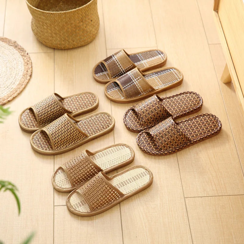 Woven Rattan Slide Sandals for Women and Men