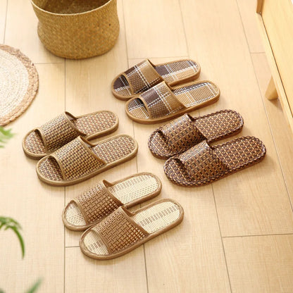 Woven Rattan Slide Sandals for Women and Men