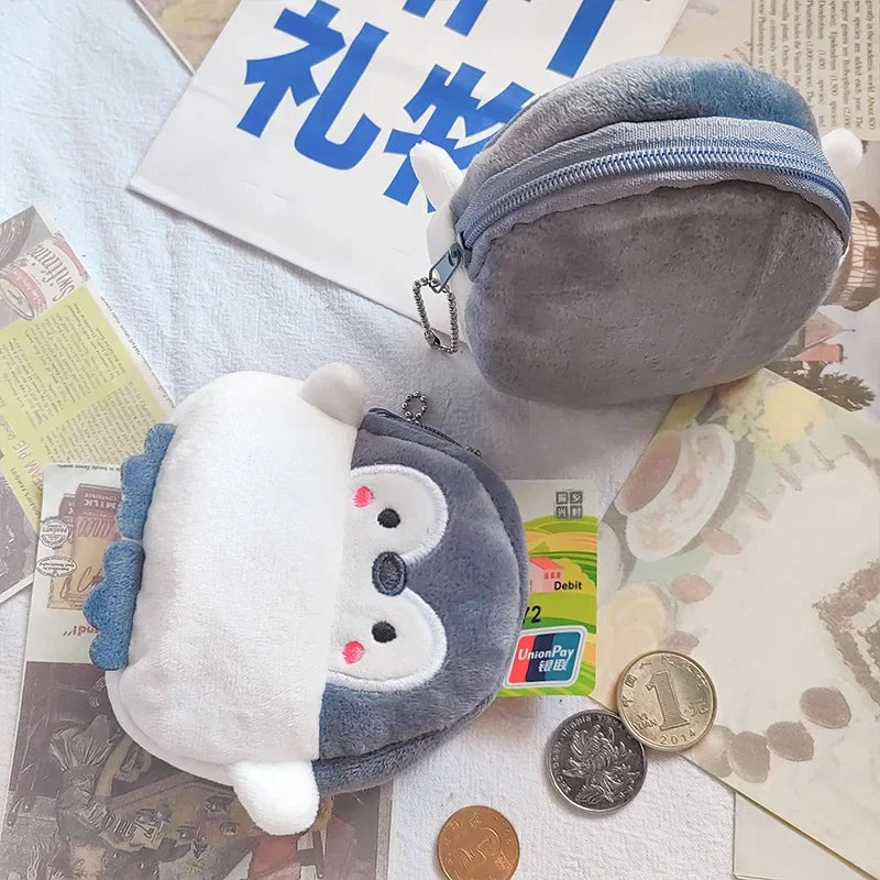 Plush Cartoon Animal Coin Purse with Zipper