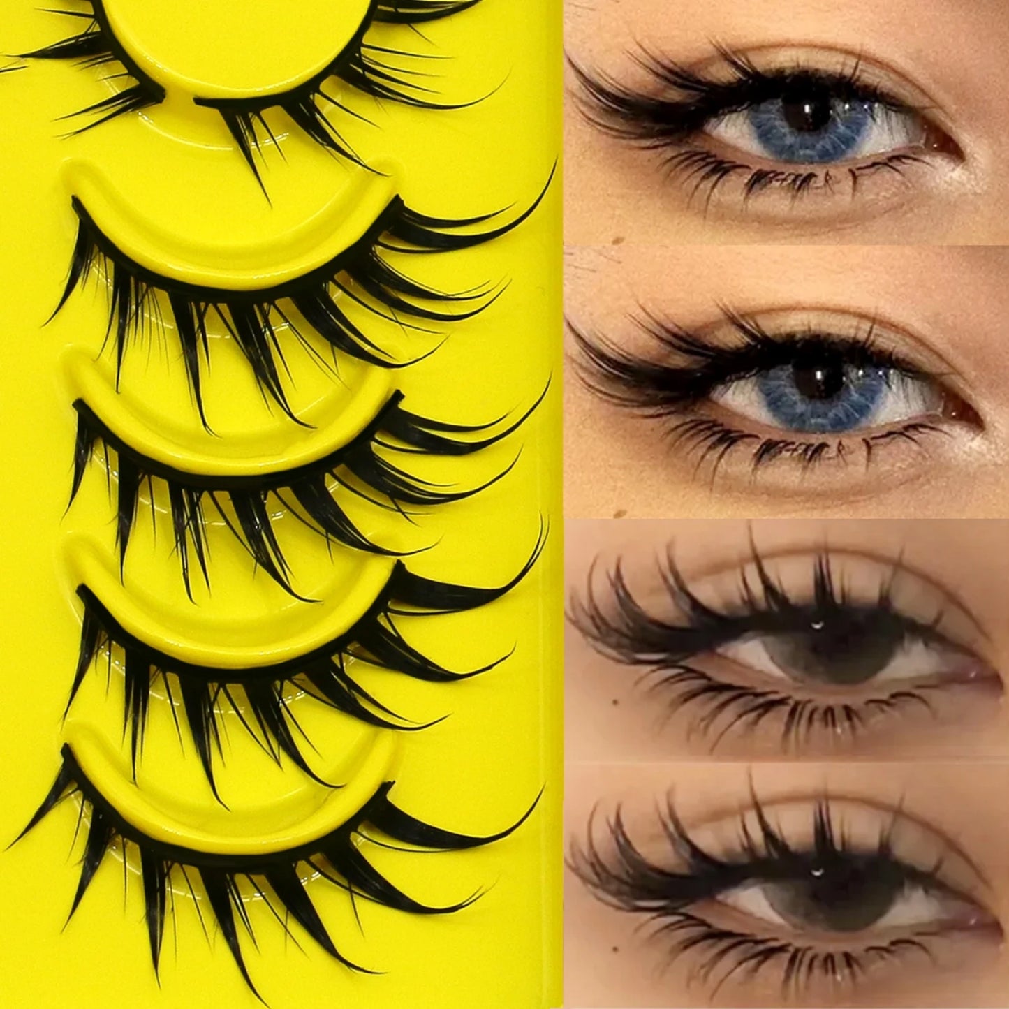 Cat Eye Manga Lashes | 3D Faux Mink Wispy Natural Winged Elongated False Eyelashes