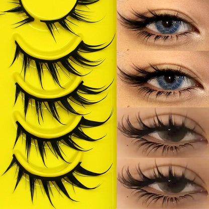 Cat Eye Manga Lashes | 3D Faux Mink Wispy Natural Winged Elongated False Eyelashes