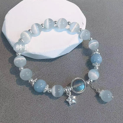 Women's Crystal Beads Bracelet | Korean Flower, Fox & Feather Tassel Friendship Jewelry Gift