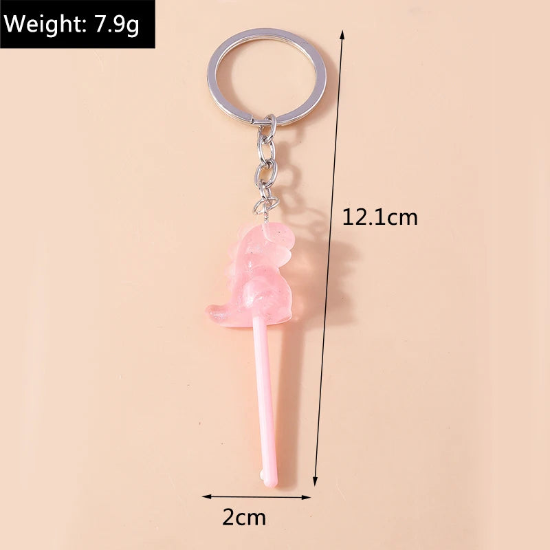 3D Simulation Food Keychain – Cute Resin Lollipop, Donut & Snack Key Ring Charms