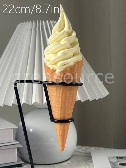 Realistic Faux Ice Cream Cone – Simulation Waffle Cone Prop for Display, Decor & Content Creation