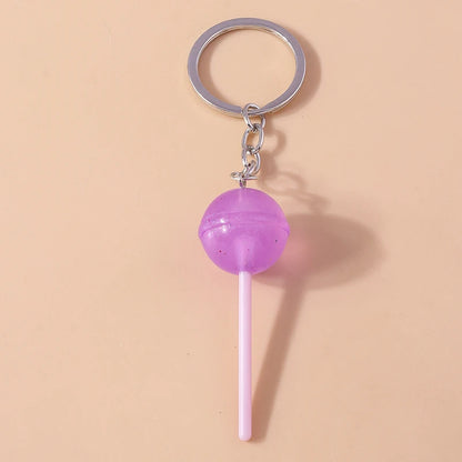 3D Simulation Food Keychain – Cute Resin Lollipop, Donut & Snack Key Ring Charms