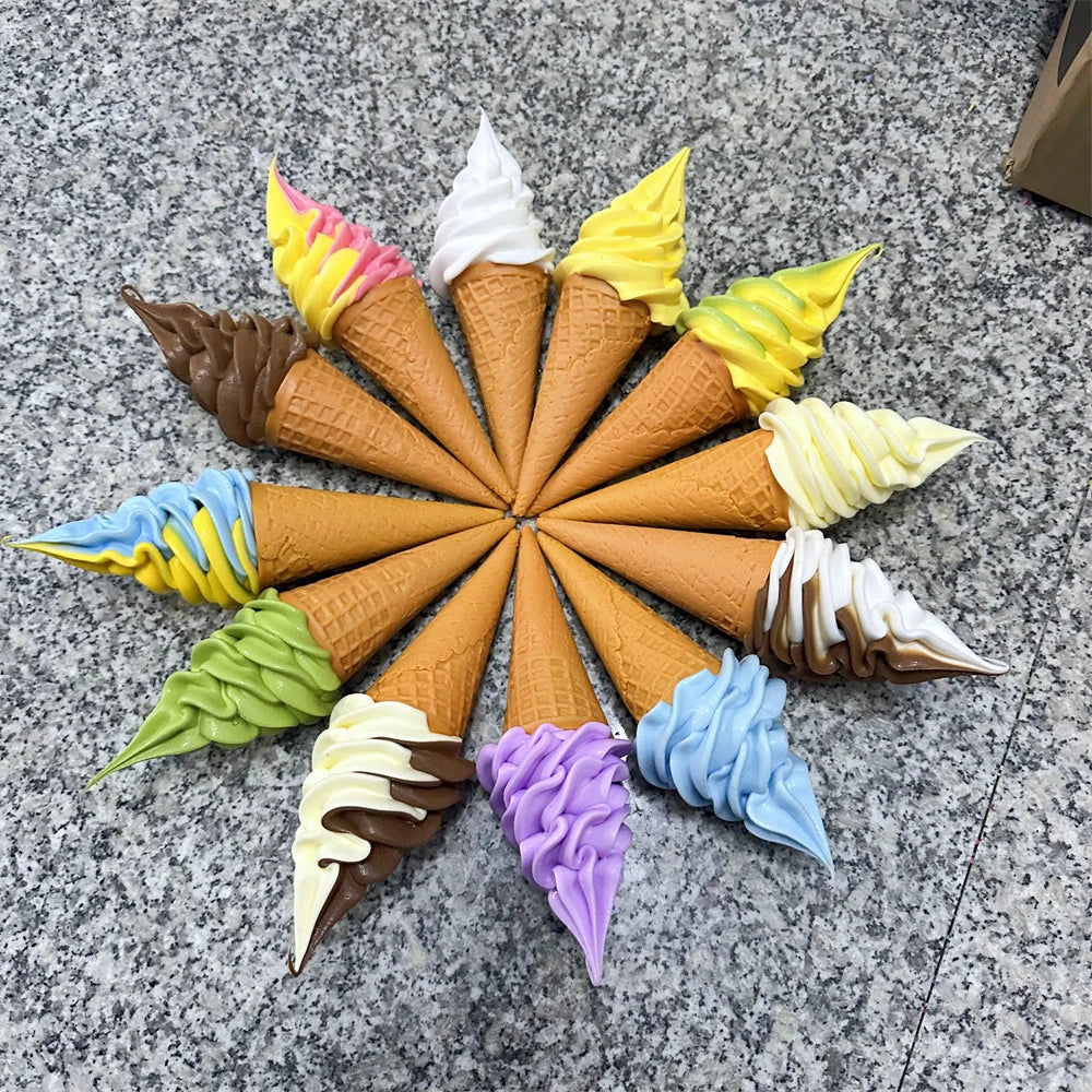 Realistic Faux Ice Cream Cone – Simulation Waffle Cone Prop for Display, Decor & Content Creation