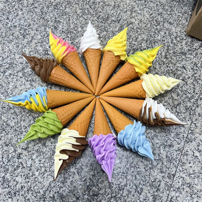 Realistic Faux Ice Cream Cone – Simulation Waffle Cone Prop for Display, Decor & Content Creation