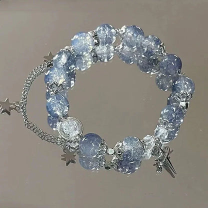 Women's Crystal Beads Bracelet | Korean Flower, Fox & Feather Tassel Friendship Jewelry Gift