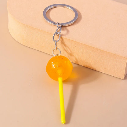 3D Simulation Food Keychain – Cute Resin Lollipop, Donut & Snack Key Ring Charms