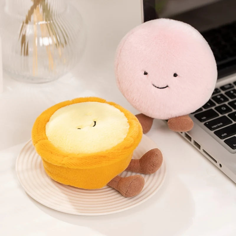 Delicious Dessert Plush Dolls | 10–14cm Smiling Egg Tart, Macaron & Madeleine Food Plushies