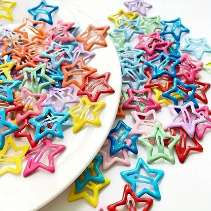 20-Pack Colorful Star BB Hair Clips – Cute Barrettes for Girls & Kids