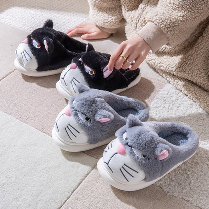 Cartoon Embroidered Plush Slippers – Women's Cozy Indoor House Shoes