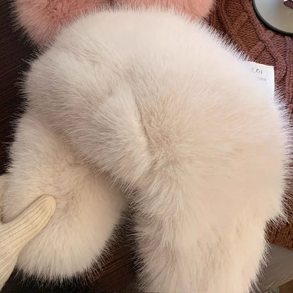 Unisex Faux Fur Bomber Hat – Warm Windproof Earflap Cap for Winter & Skiing - Unisex