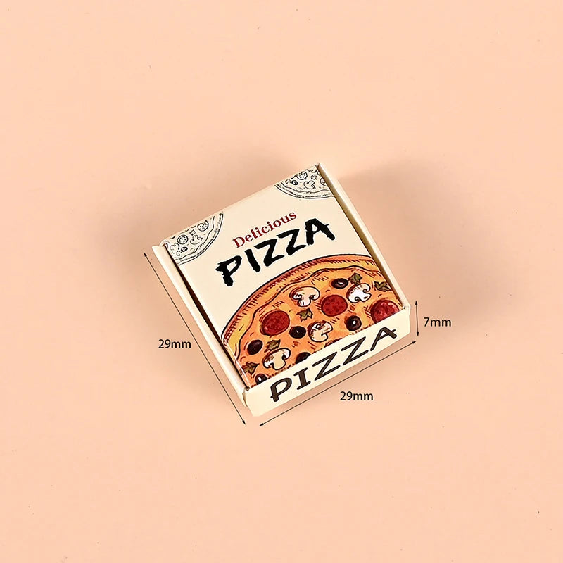 Cute Miniature Pizza Dollhouse Toy Set | 6–10pcs 1/12 Scale Kitchen Food Model for Kids & Collectors