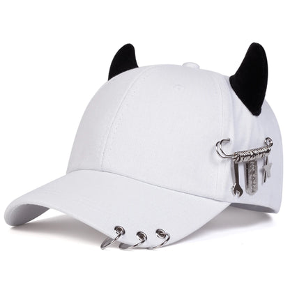 Cow Horn Ring Baseball Cap for Men and Women