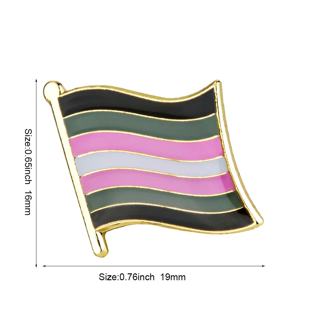 Pride Flag Enamel Lapel Pin – Rainbow & Progress Badge Brooch